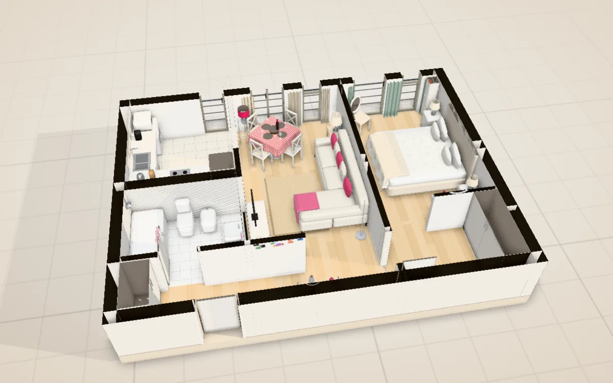 3D model of Entrecampos Urban Retreat, seen from above